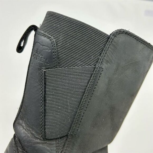 Sorel Women's Emelie Black Waterproof Pull On Mid-Calf Chelsea Boots Size 6.5 - Picture 3 of 13